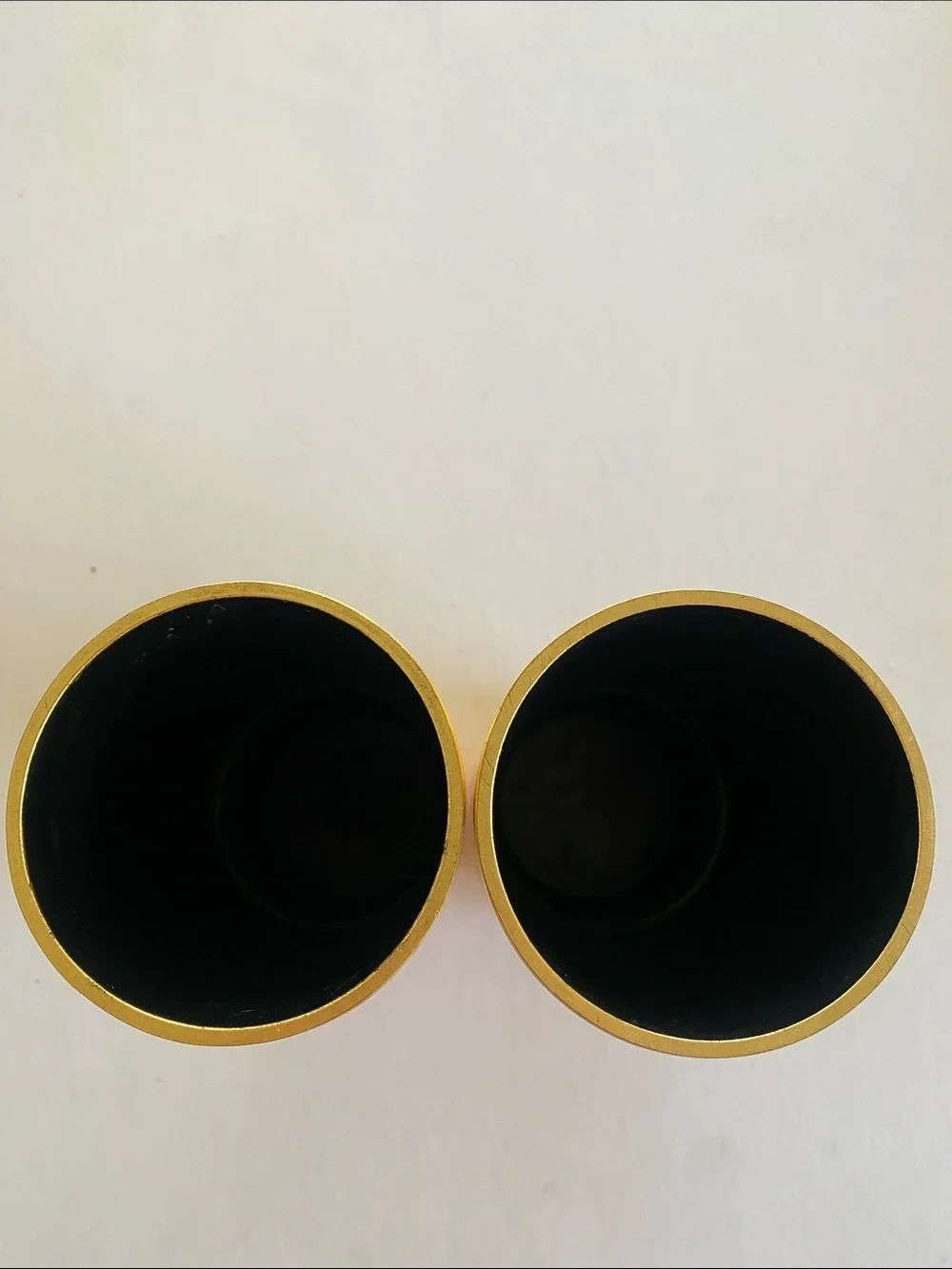OMC Gold Bamboo Decorative Cylindrical 9”x3.25” Vase Pair - Home Accents